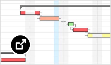 Project overview tracked by tasks, assignees, start dates, and due dates