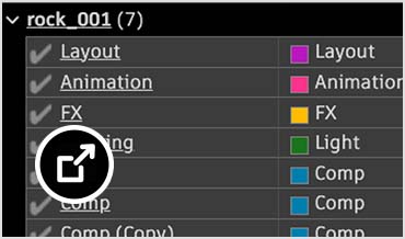Flow Production Tracking schedule view with each asset assigned to a person