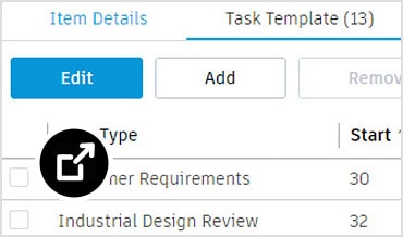 Project task template open in Fusion 360