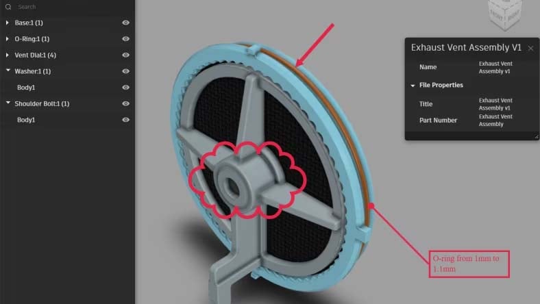 Fusion 内でのクラウド コラボレーションを示すイメージ