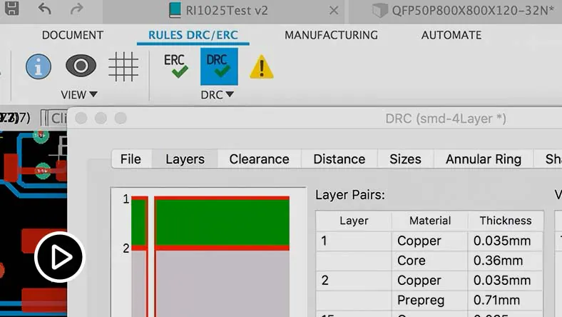 Règles de conception dans Autodesk Fusion Electronics