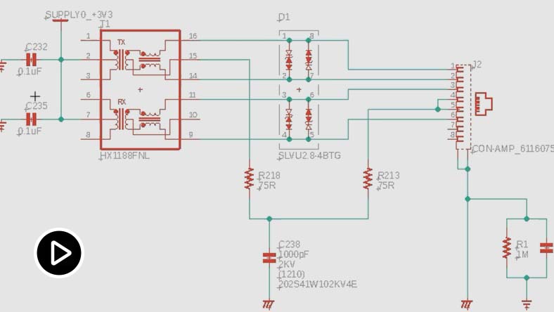 Schematic capture functionality in Autodesk Fusion electronics.