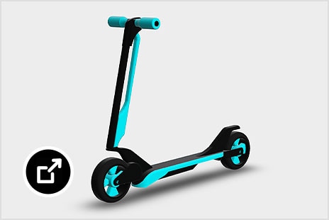 3D concept model render of a scooter