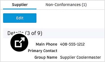 Supplier info screen