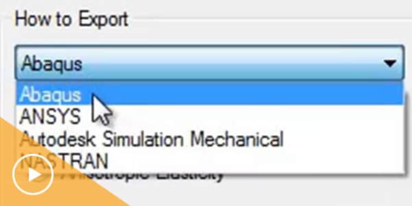 Video summarising export of composite material properties from Helius Composite