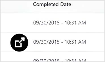 Info360 Asset interface showing standard work order date-time format
