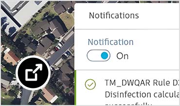 Satellite map view with notifications toggled on
