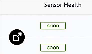 Sensor health results in admin view