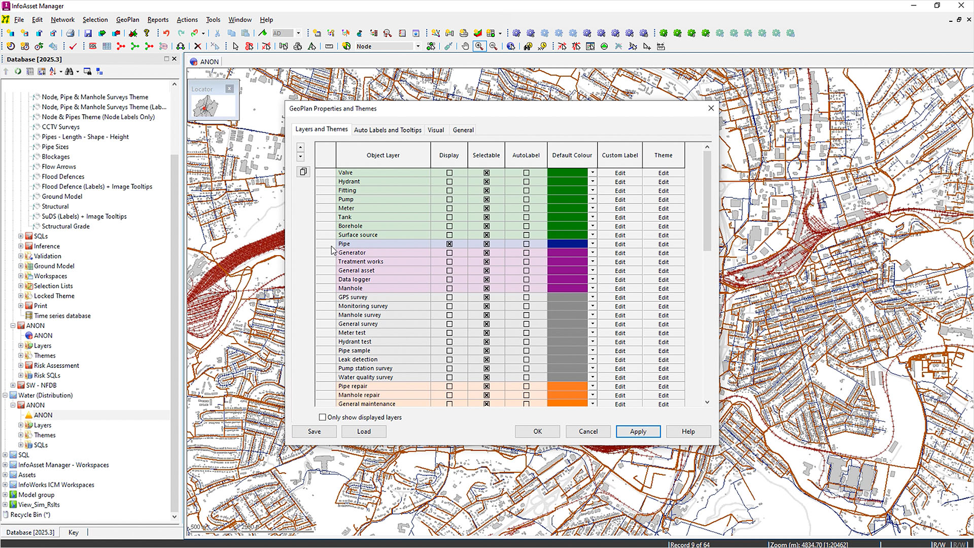 InfoAsset Manager interface displays various data points and graphical elements.