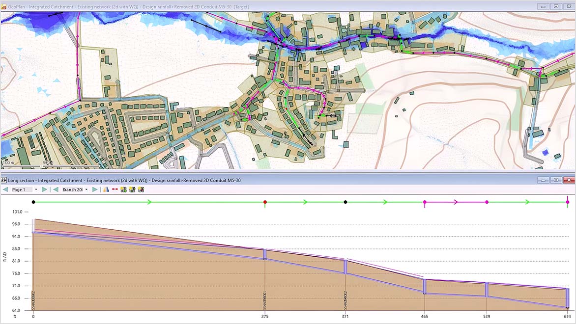 Aerial integrated model in Autodesk InfoWorks ICM