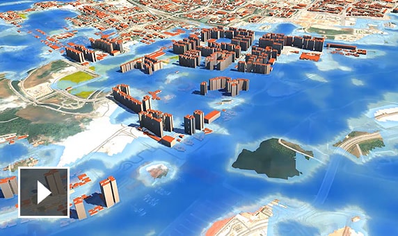 동영상: 도시 영역에 걸쳐 시뮬레이션된 홍수의 자동 Screencast