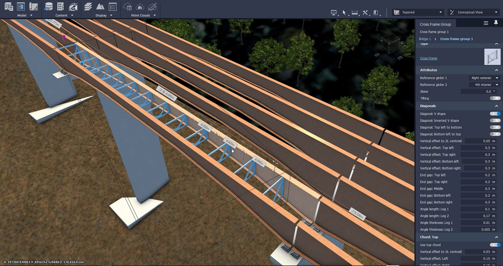 InfraWorks 中的桥梁大梁分析和建模