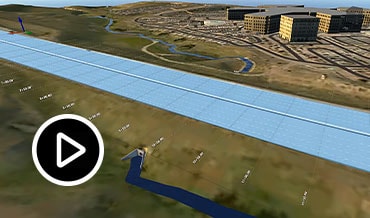 Video: Silent screencast showing detail from road model with water drainage attributes
