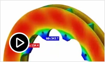 ビデオ：定常熱伝導解析の対象となるブレーキ アセンブリのデモ