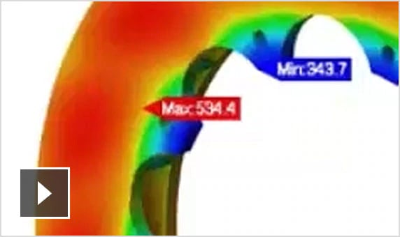 ビデオ：定常熱伝導解析の対象となるブレーキ アセンブリのデモ