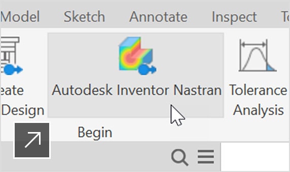 Inventor Professional の Autodesk Inventor Nastran で利用できるエンジン取り付けアセンブリ