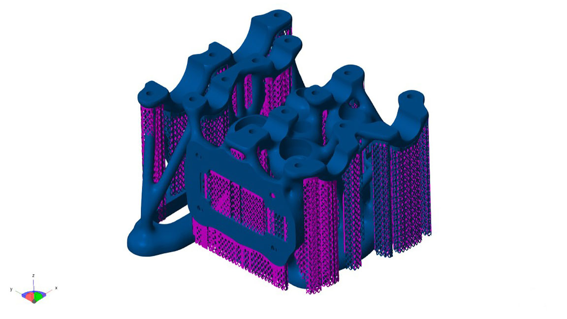 3D-Modell eines Motors in der Netfabb-Benutzeroberfläche