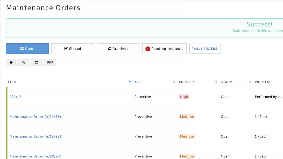 Machine status menu in fusion operations 