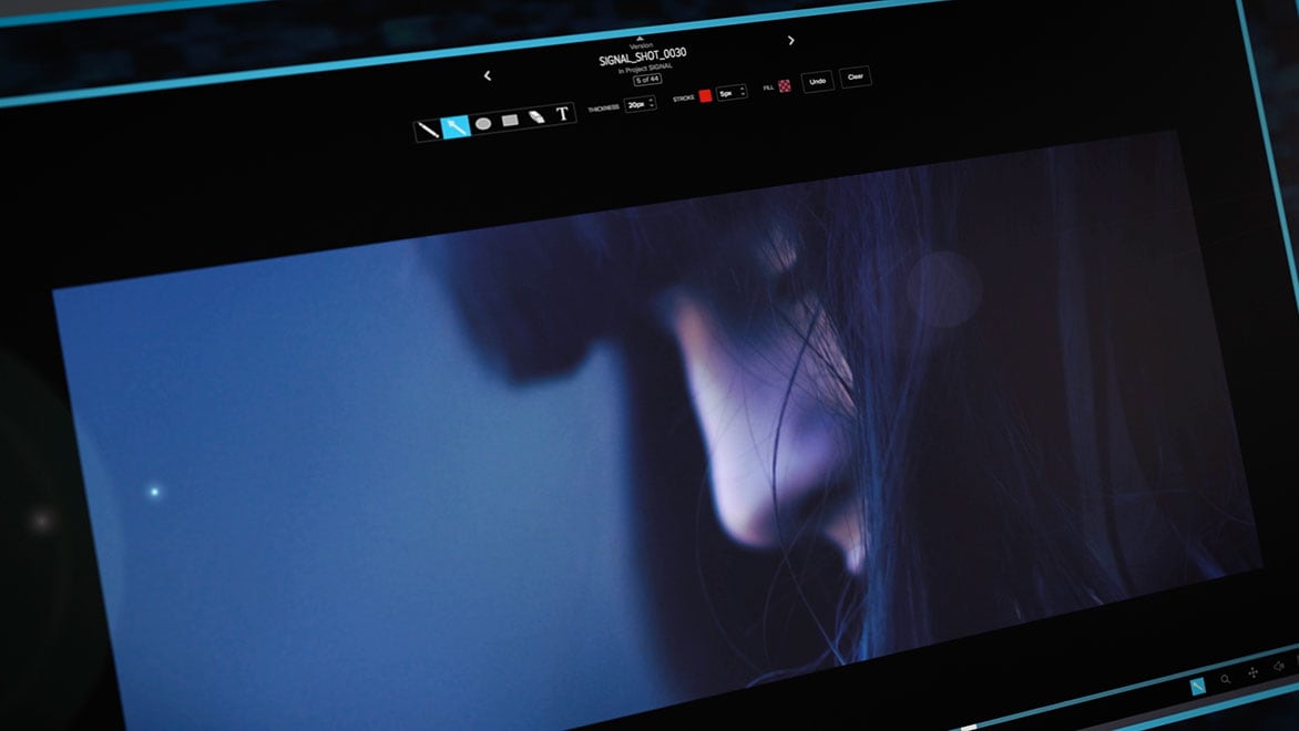 Closeup of face in ShotGrid media player