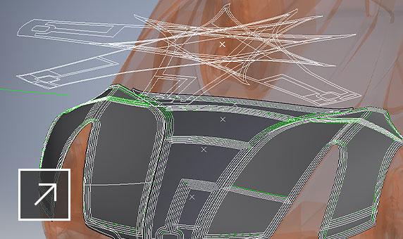 Composite design of the hood of a car in TruFiber
