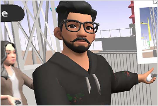 Avatars logging an issue in a VR utility environment 