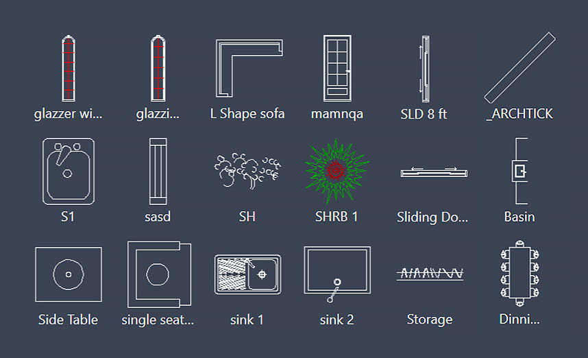 cad block examples in AutoCAD