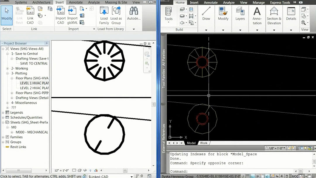 Importazione dei disegni CAD nel software Revit