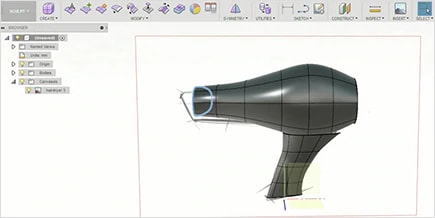 CAD drawing of blow dryer