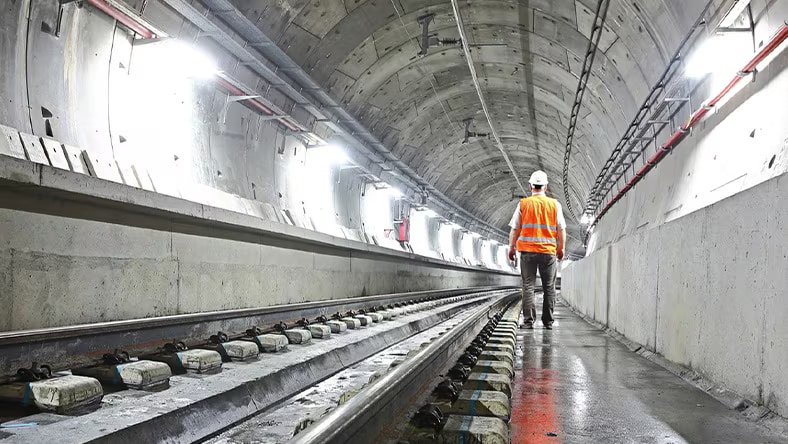 Illustration of engineers of record discussing a project, with one reviewing a digital model on a tablet while the other examines plans, set in a design office environment.