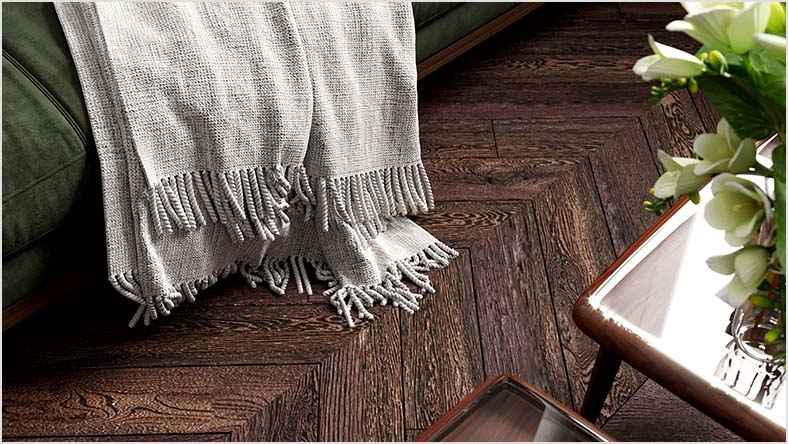 Contrasting colors and textures of throw for interior design