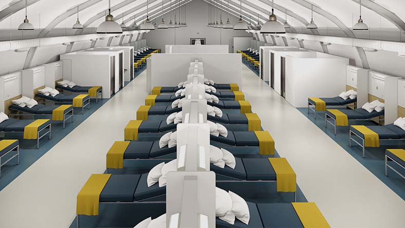 Rendering of COVID-19 emergency facility.