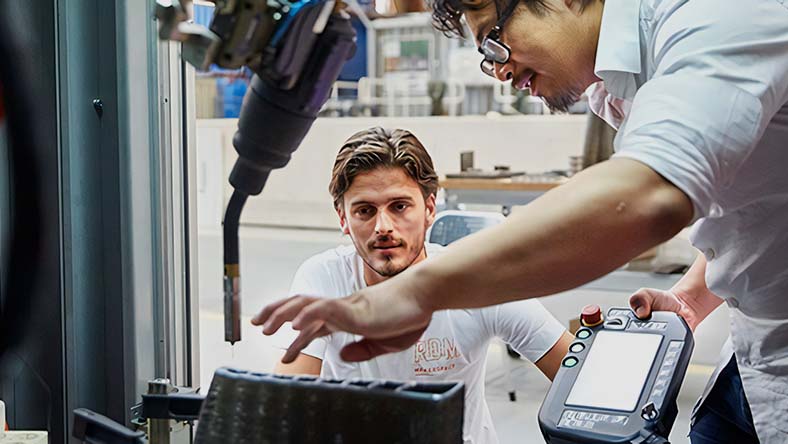 RAMLAB has a pair of six-axis robotic arms for additive manufacturing