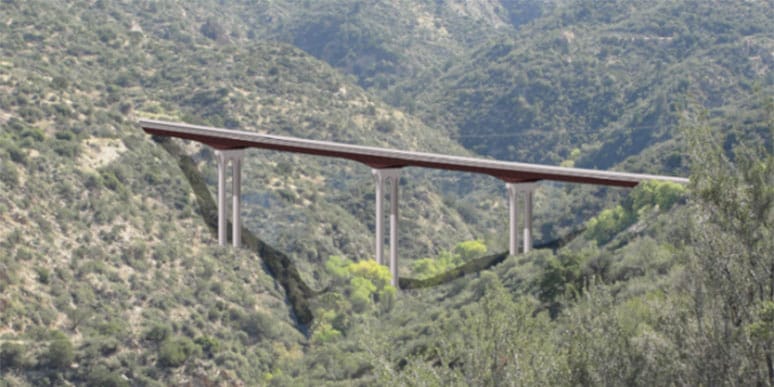 横跨平托溪的桥梁的3D渲染