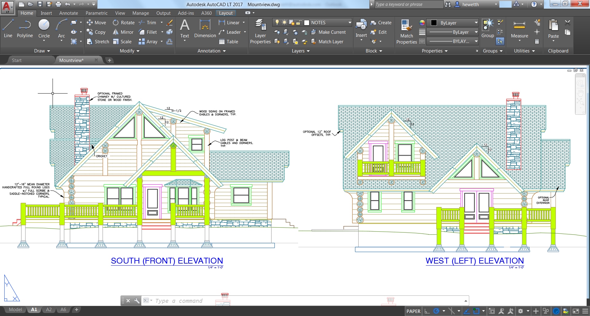 autocad lt 2017 screenshot house