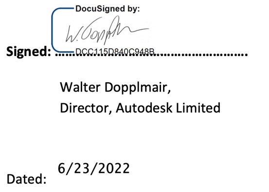 Signature of Autodesk Limited Director