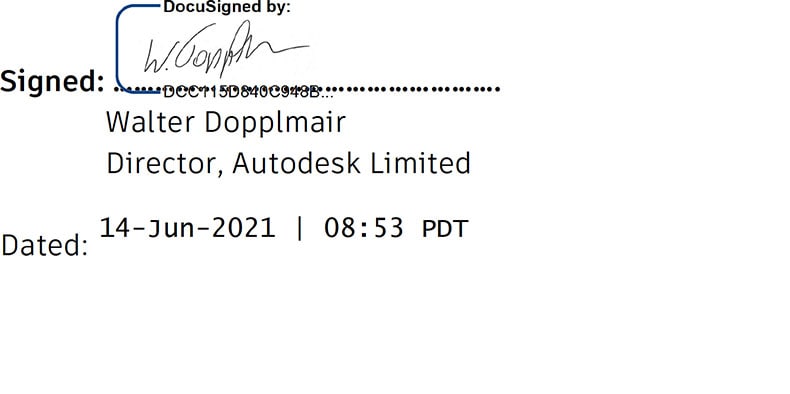 Signature of Autodesk Limited Director