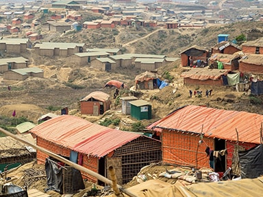 View of homes in Cox’s Bazar in Bangladesh