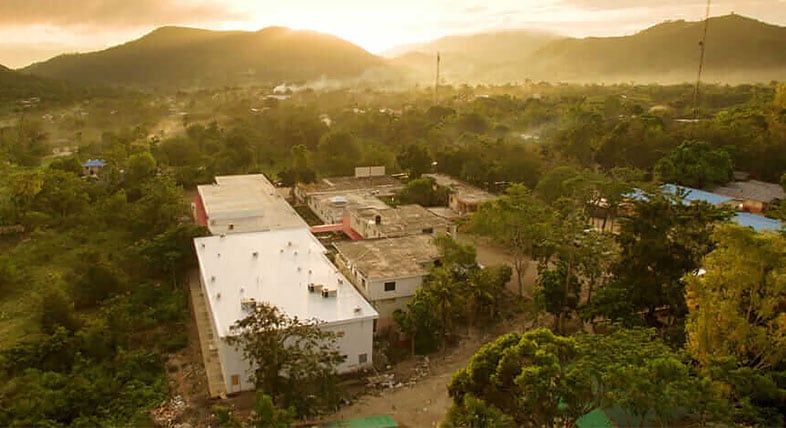Aerial view of a hospital in Haiti