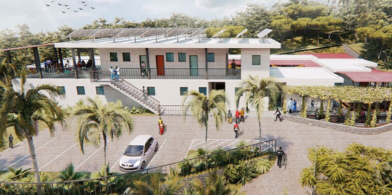 Rendering of a hospital
