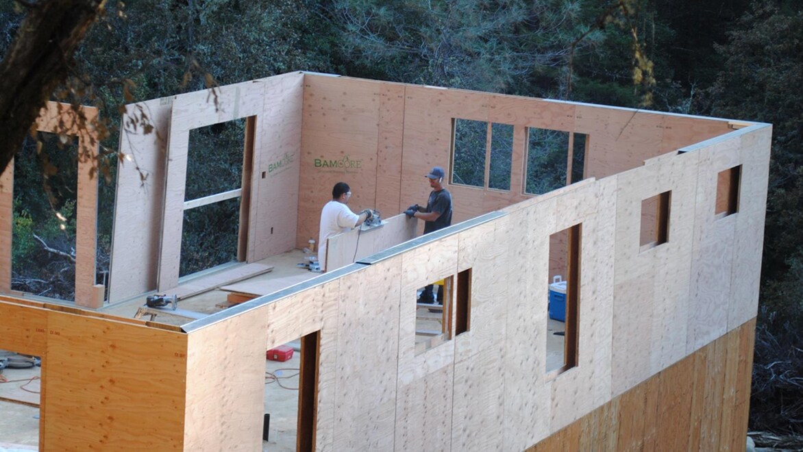 BamCore constructed home with prefab walls